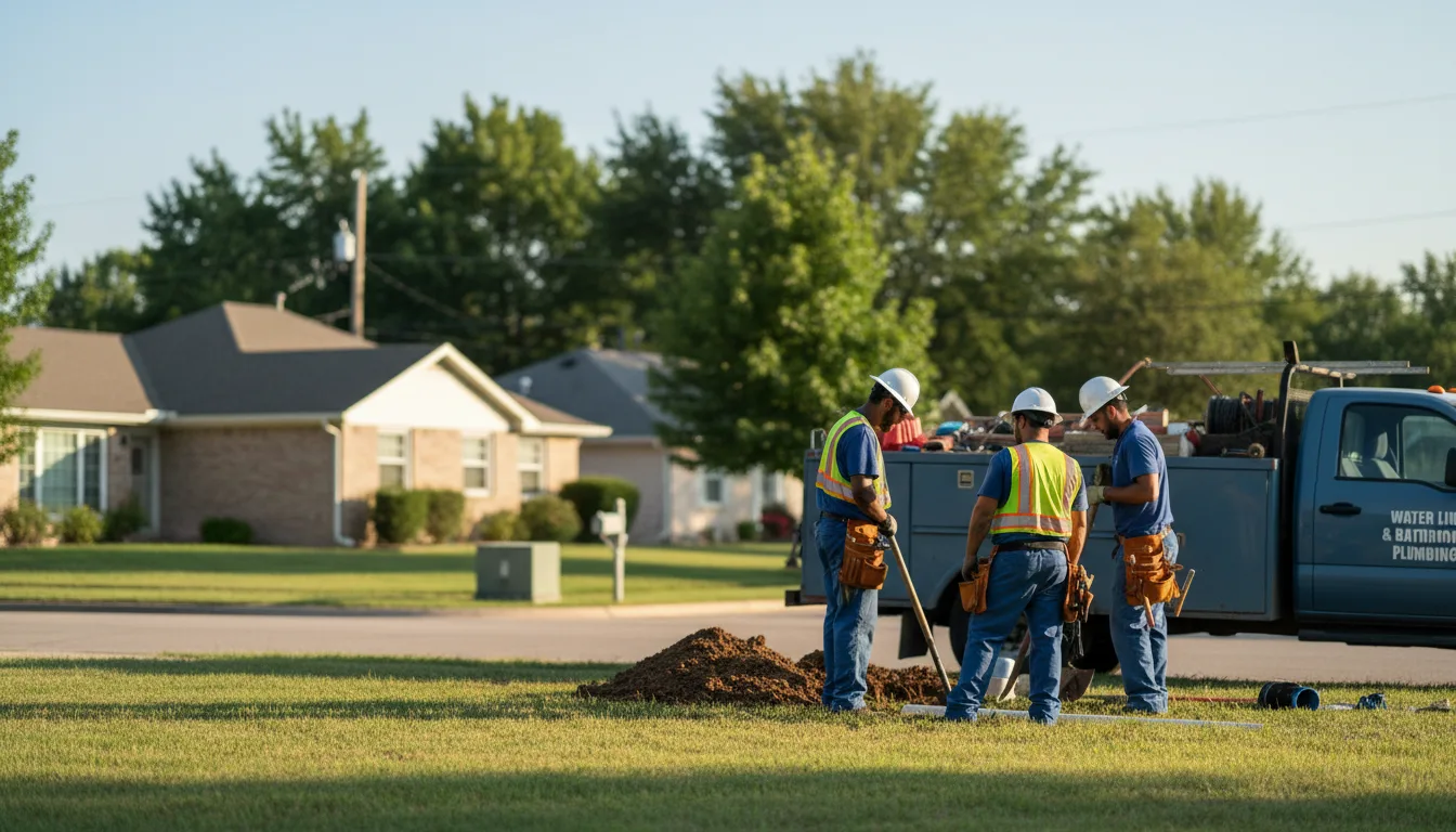 Residential water line and bathroom plumbing service in Hempstead, TX